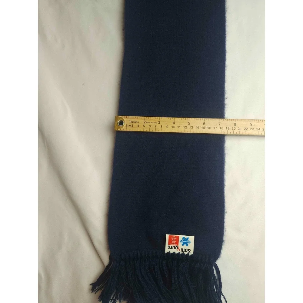 Norsewear Scarf Womens Navy Blue Angora Wool Blend Knit Winter Soft New Zealand